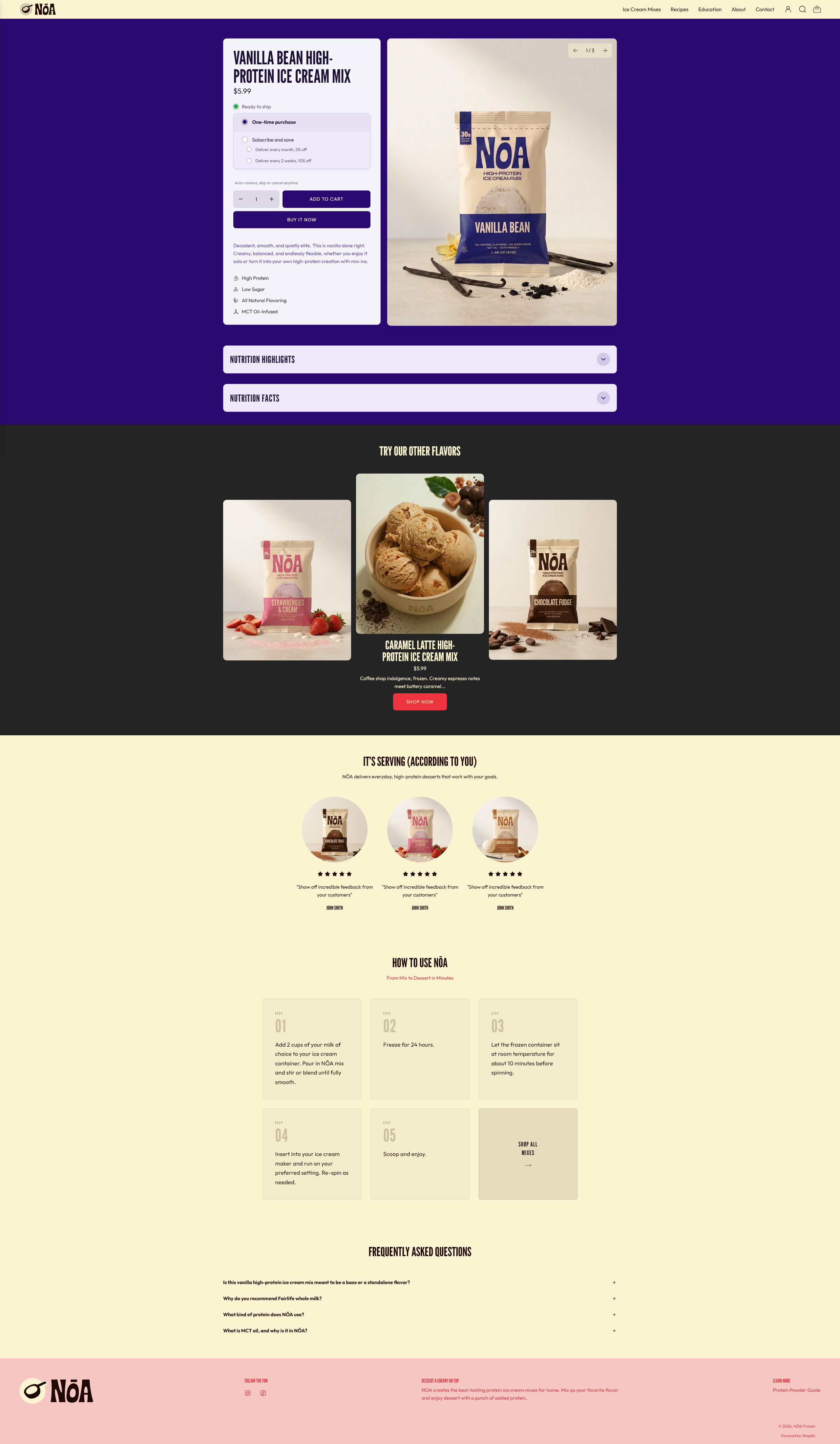 NŌA website — Product